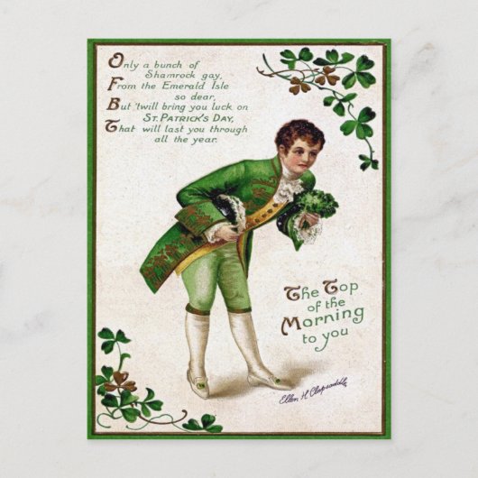 Victoriaans St. Patrick's Day Briefkaart (Voorkant)
