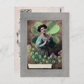 Victoriaans St. Patrick's Day Briefkaart (Voorkant / Achterkant)