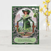 Victoriaans St. Patrick's Day Kaart (Gele Bloem)