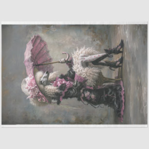 Victoriaans  Standaard poedeldecoupage Tissuepapier