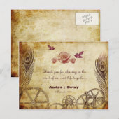Victoriaans Steampunk Bedankt Briefkaart (Voorkant / Achterkant)