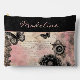 Victoriaans Steampunk Bloemen Roze en Zwart Etui