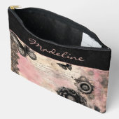 Victoriaans Steampunk Bloemen Roze en Zwart Etui (Open)