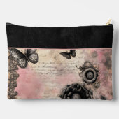 Victoriaans Steampunk Bloemen Roze en Zwart Etui (Achterkant)