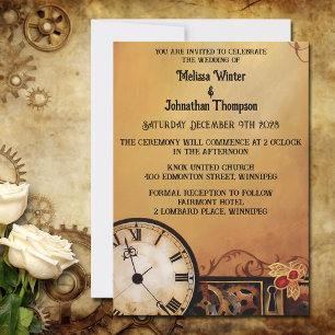 Victoriaans Steampunk bruiloft Kaart