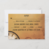 Victoriaans Steampunk bruiloft RSVP Kaartje (Voorkant)