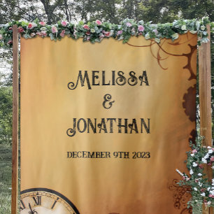 Victoriaans Steampunk bruiloft Wandkleed