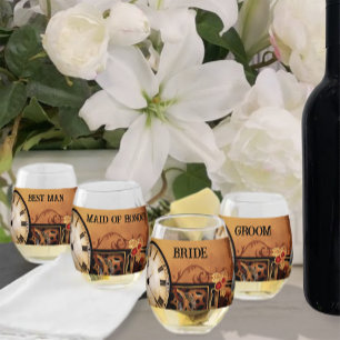 Victoriaans Steampunk bruiloft Wijnglas Zonder Voet