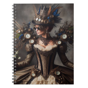 Victoriaans Steampunk Clockwork Time Lady Notitieboek