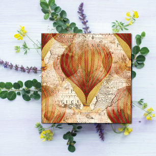 Victoriaans Steampunk-collage van luchtballonnen Kaart