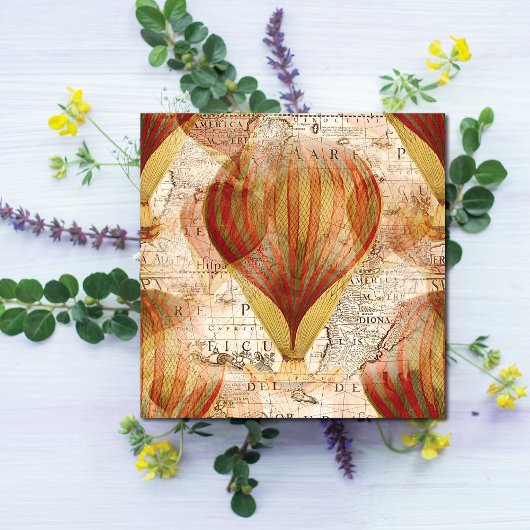 Victoriaans Steampunk-collage van luchtballonnen Kaart