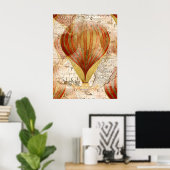Victoriaans Steampunk-collage van luchtballonnen Poster (Thuiskantoor)