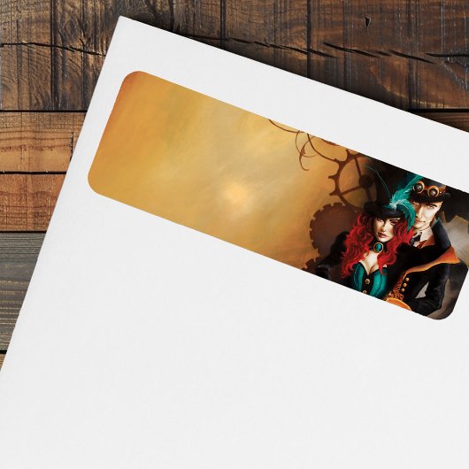 Victoriaans Steampunk Couple Etiket