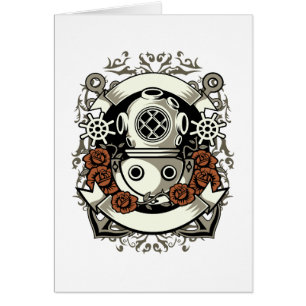 Victoriaans Steampunk diep Zee Diver Red Roses