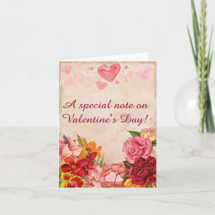Victoriaans Steampunk Flowers Harten Valentijnsdag Feestdagen Kaart