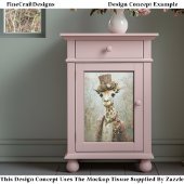 Victoriaans Steampunk Giraffe, Top Hat CA4 Decoupa Tissuepapier