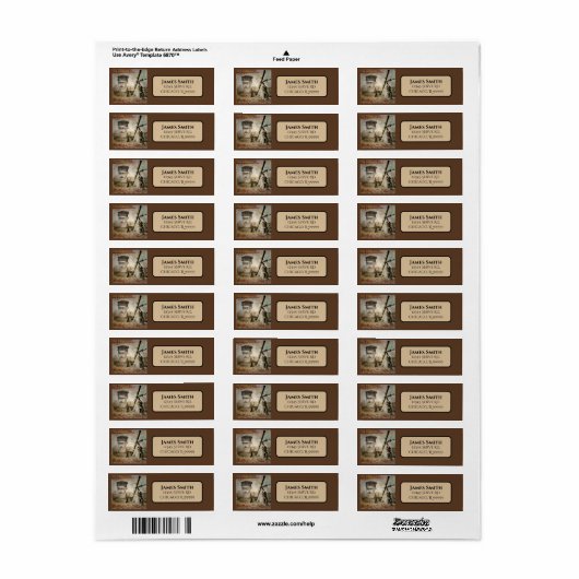 Victoriaans Steampunk Inventor Scientist Telescope Etiket (Full Sheet)