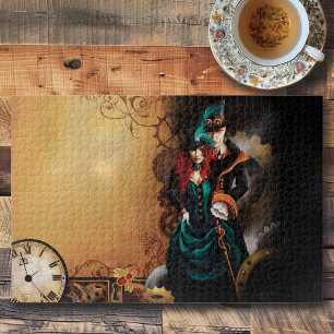Victoriaans Steampunk Koppel Elegantie Romantiek Legpuzzel