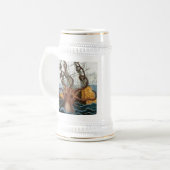 Victoriaans Steampunk Kraken Octopus Zee creatie Bierpul (Voorkant links)