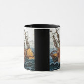 Victoriaans Steampunk Kraken Octopus Zee creatie Mok (Midden)