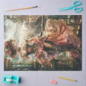 Victoriaans Steampunk Lady Tissuepapier (Craft)