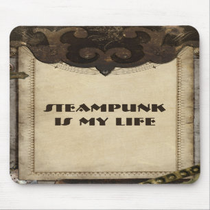 Victoriaans steampunk-leder als Mousepad Muismat