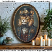Victoriaans Steampunk Lion Portrait CH9 Decoupage Tissuepapier
