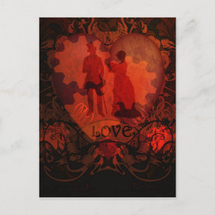 Victoriaans STEAMPUNK LOVE COUPLE Briefkaart