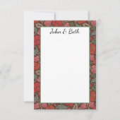 Victoriaans Steampunk Old Lock Key Red Poppies Bedankkaart (Voorkant)