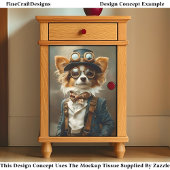 Victoriaans Steampunk Papillon Dog CP8 Decoupage Tissuepapier