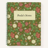 Victoriaans Steampunk Pocket Watch Rozen Notitieboek (Voorkant)