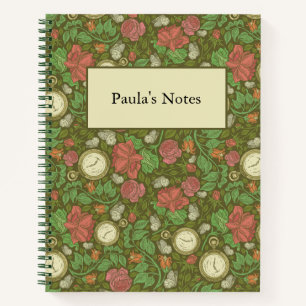 Victoriaans  Steampunk Pocket Watch Rozen Notitieboek