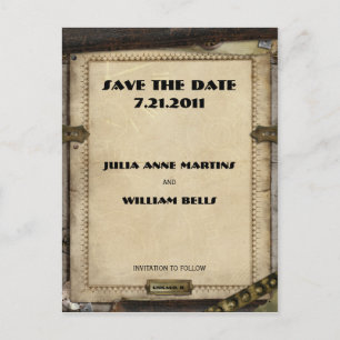 Victoriaans Steampunk Save the Date Briefkaarten