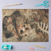 Victoriaans Steampunk schedel Tissuepapier (Craft)