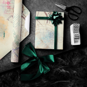 Victoriaans Steampunk Waterverf Grunge Pastel Cadeaupapier