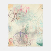 Victoriaans Steampunk | Waterverf Grunge Pastel Fleece Deken (Voorkant)