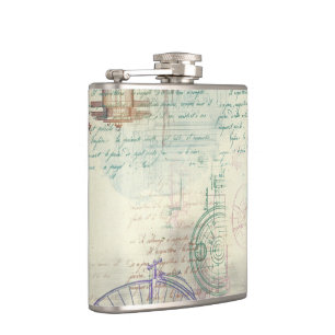 Victoriaans Steampunk Waterverf Grunge Pastel Heupfles