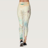 Victoriaans Steampunk | Waterverf Grunge Pastel Leggings (Achterkant)