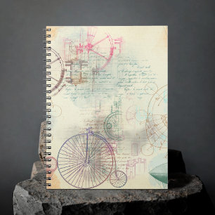 Victoriaans Steampunk   Waterverf Grunge Pastel Notitieboek