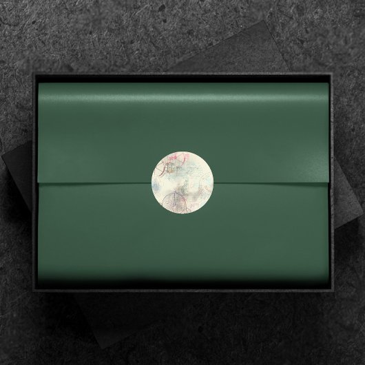 Victoriaans Steampunk | Waterverf Grunge Pastel Ronde Sticker