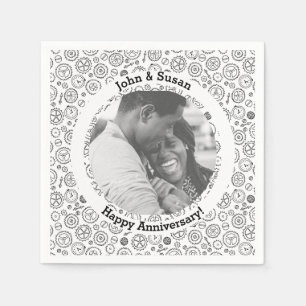 Victoriaans steampunk White en Black Gears Clockwo Servet