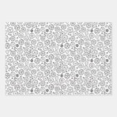 Victoriaans Steampunk White en Black Gears Tekenin Inpakpapier Vel (Voorkant 3)