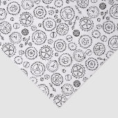 Victoriaans Steampunk White en Black Gears Tekenin Tissuepapier (Detail)