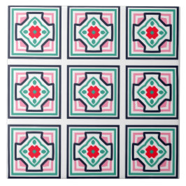 Victoriaans Stijl Vierkante Patroon Keramische Teg Tegeltje
