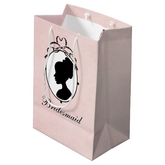 Victoriaans stijlcameo Vrijgezellenfeest Gift Bag Medium Cadeauzakje (Achterkant Gekanteld)