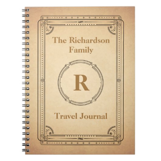 Victoriaans stijlreisblad Notitieboek (Voorkant)
