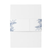 Victoriaans Stoffig Blauw Frans Tuin Bloemen Bruil Uitnodigingen Wikkel (Achterkant Voorbeeld)