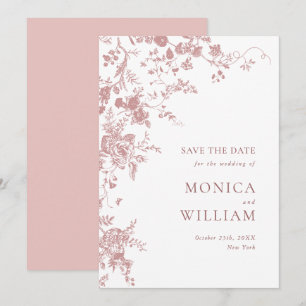 Victoriaans Stoffig Roos Franse Tuin Bloemen Bruil Save The Date