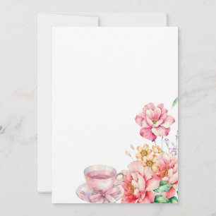 Victoriaans Stoffig roze Garden Tea Vrijgezellenfe Kaart