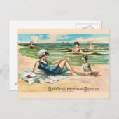  Victoriaans strand Briefkaart (Voorkant / Achterkant)